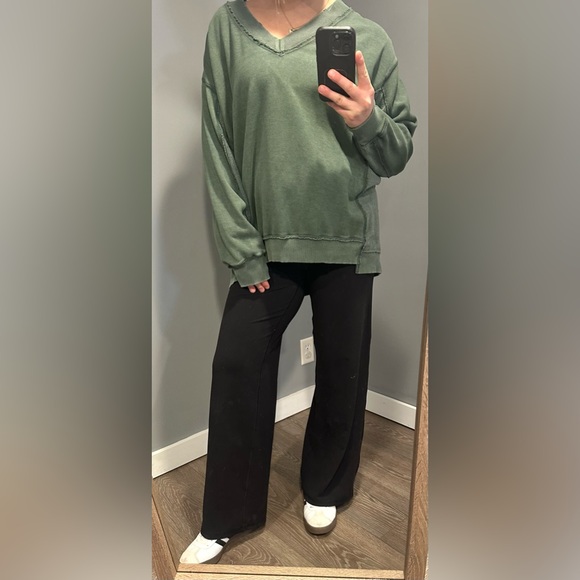 Aerie Olive V-Neck Sweater - Picture 6 of 8
